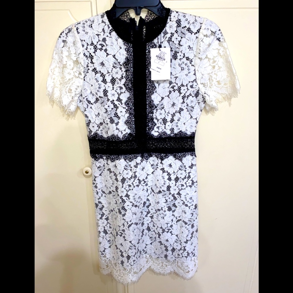 Black and White Embroidered Dress